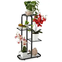 Relaxdays Blumentreppe 81 x 44 x 24,5 cm Schwarz