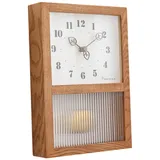 Sharplace Wanduhr aus Holz, Heimdekoration, handgefertigt, 12-Stunden-Anzeige, Pendeluhr, geräuschlos, für Zuhause, Küche und Wohnzimmer, Kinderzimmer,