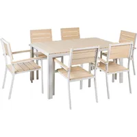 Beliani Como Set 7-tlg. Beige/Weiß