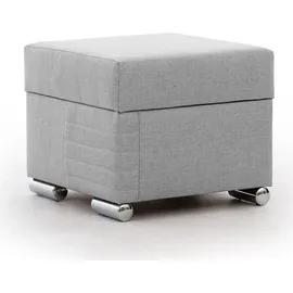 Fun Möbel Ecksofa inkl. Hocker und Sessel CANTON Stoff Liverpool Grau Ottomane Rechts - Blau