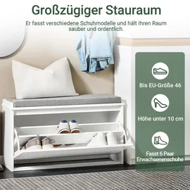 SoBuy Schuhbank 80 x 45 x 26 cm weiß / weiß