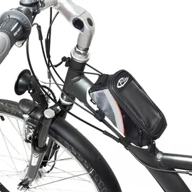Tectake Satteltasche mit Rahmen-Befestigung grau/rot/schwarz