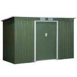 Outsunny Gerätehaus »Gartenschrank«, Metall, BxHxT: 280 x 173 x 130 cm (Außenmaße inkl. Dachüberstand) - gruen