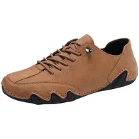 Barfußschuhe Herren Damen Leder Rutschfester Barfuss Schuhe Wasserdichte und Atmungsaktive Ergonomischer Orthopädische Barfussschuhe Low Top Outdoor Bequeme Barefoot Shoes Für Unisex - 48 EU