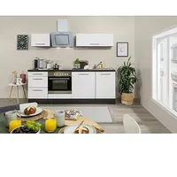 Respekta Premium Küchenzeile RP220EWCBO  (Breite: 220 cm, Weiß, Mit Elektrogeräten)