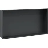 vidaXL Duschnische Mattschwarz 62x32x9 cm Edelstahl