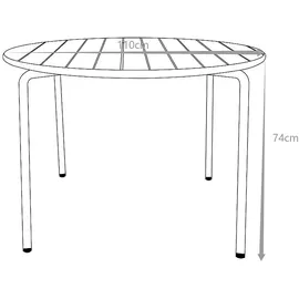 vente-unique Gartentisch Ø 110 x 74 cm Terracotta/Rot