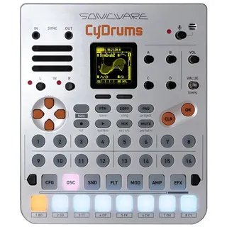 Sonicware CyDrums [Expressive Drum Synthesizer] 8-Track Beatmaking, 4D-Drumsounds, 22 individuell Klangstrukturen, Vielseitige Effekte und flexibles Routing