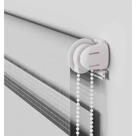 vidaXL Doppelrollo Hellgrau 40x200 cm Stoffbreite 35,9 cm Polyester