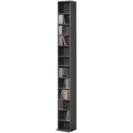 [en.casa] Tynset CD-Regal 20 x 20 x 175 cm Dunkelgrau