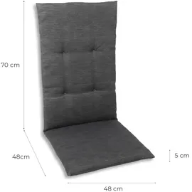 GO-DE Hochlehner-Auflage 118 cm x 48 cm x 5 cm, grau