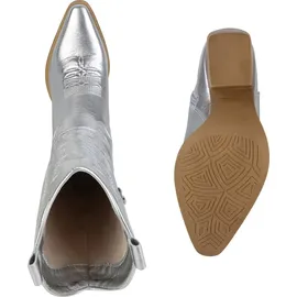 VAN HILL Damen Cowboystiefel in Silber
