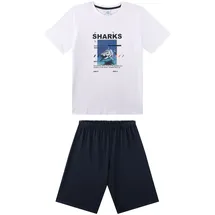 Sanetta Pyjama short Teens Sharks Jungen Pyjama