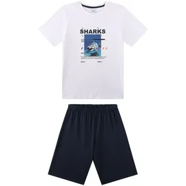 Sanetta Pyjama short Teens Sharks Jungen Pyjama