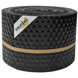 zaunzu® Sichtschutzstreifen 26 m schwarz Rattan