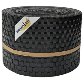 zaunzu® Sichtschutzstreifen 26 m schwarz Rattan