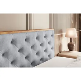 altdecor BOXBETT mit Matratze H3 und Lattenrost - 160x200 - Hellgrau