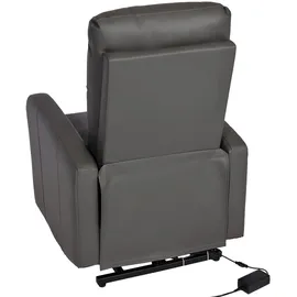 Mendler Fernsehsessel HWC-K62, Sessel Relaxsessel TV-Sessel Liege, Liegefunktion Aufstehhilfe, Metall Kunstleder - grau