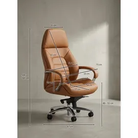 KADIMA DESIGN Chefsessel Echtleder Caramel