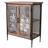 Vintage Anrichte „LOFT STUDIO“ – Industrial Sideboard mit Glas & Metall | 80 cm