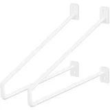 ML-Design 2 Stück Regalhalterung 265 mm Weiß aus Stahl Haarnadel Regalwinkel