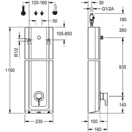 KWC AR Duschpaneel, F5, MIRANIT, Thermostat, EHM, für Duschkopf, Hygieneoption