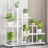 Lidzopas BlumenstäNder Mit Rollen, PflanzenstäNder für Drinnen Und DraußEn, MehrstöCkiges Blumenregal für Zimmerecke, Wohnzimmer, Balkon, Terrasse, Hof