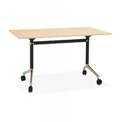 Klappschreibtisch aus Holz und Metall | Faltbarer Computertisch mit Rollen | Modernes Design für Büro und Homeoffice | 140x70x73 cm | Kadima Design