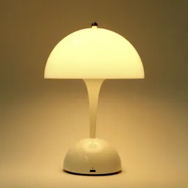 rolf-kern Tischleuchte Kunststoff 24cm Akku dimmbar weiß