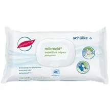 Schülke Desinfektionstücher mikrozid sensitive, wipes premium 70003101, für Flächen, 50 Tücher