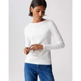 Opus Damen Langarmshirt | SOVKE Slim Rippshirt aus Baumwoll Mix Milk, 38