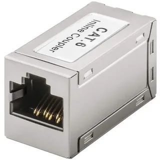 goobay RJ45 Modularkupplung/Verbinder, CAT 6, - Silber