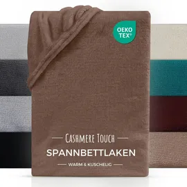 Carpe Sonno Spannbettlaken Cashmere-Touch 90 x 200 - 100 x 200 - 140 x 200 - 180 x 200 - 200 x 200 cm Polyester braun