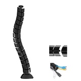 Maclean Brackets Maclean MC-768 Kabel Organizer Kabelführung Kabelschlauch für Schreibtisch mit Längeregulierung 75cm (Schwarz)
