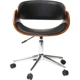 miliboo Design-Stuhl auf Rollen Schwarz und Nussbaum BENT