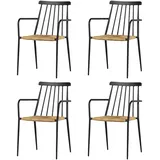 VCM Evira Gartenstuhl 4 Stück  schwarz  stapelbar