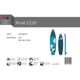 F2 SUP Board Pure Oceangreen 354 x 0,12 m blau