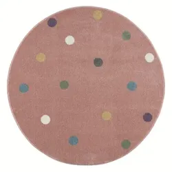 LIVONE Kinderteppich Happy Rugs Wheel rosa/multi rund, 160 cm rund
