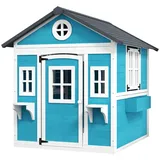 Outsunny Spielhaus mit Fenster und Tür Holz Blau
