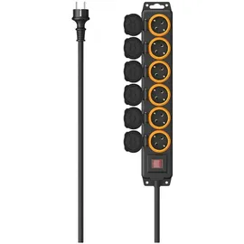 Hama Steckdosenleiste 6-fach 2 m Schwarz