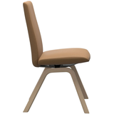 Polsterstuhl STRESSLESS "Laurel", braun (taupe paloma, eiche natur), B:49cm H:92cm T:59cm, Leder PALOMA: PALOMA ist ein durchgefärbtes Semianilin-Möbelleder mit natürlicher Narbung., Stühle, Polsterstuhl, Low Back, Größe M, mit schräggestellten Beinen in Eiche natur