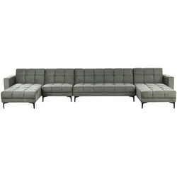 U-förmiges Sofa ALNES Dunkelgrün Symmetrisch