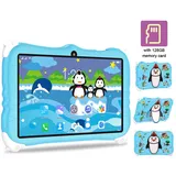 Kinder-Tablet, 7 Zoll, Android 10, 4 GB + 64 GB, 1960 x 1080, hochklarer Bildschirm, Lerntablett, sicheres Schutzdesign, 5000 mAh Akku mit grosser ...