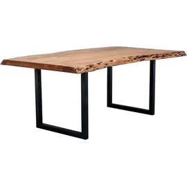 G + K Esstisch - Akazie massiv lackiert - Metallgestell - 200 x 100 cm