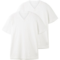 TOM TAILOR T-Shirt mit V-Ausschnitt im Doppelpack Regular Fit Weiß - 3XL,XXXL