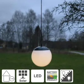 Star Trading LED Solar Kugelleuchte Kunststoff, Metall Ø 20 cm 1 Stück weiß