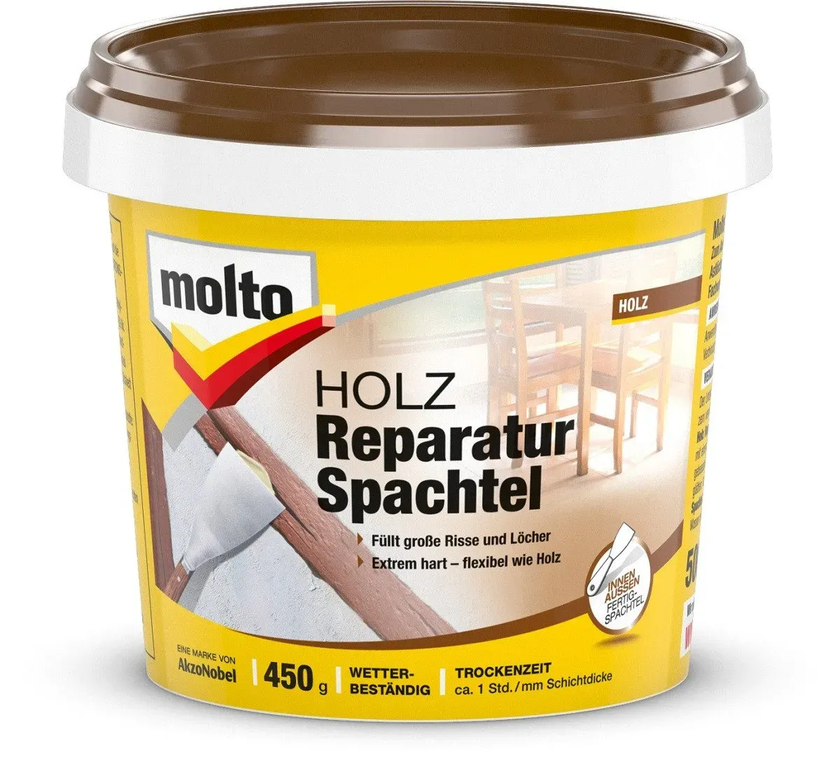 Preisvergleich Produktbild MOLTO Spachtelmasse MOLTO Holz Reparaturspachtel 450g