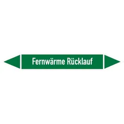 Rohrleitungskennzeichen Fernwärme Rücklauf - 270x37 mm Folie selbstklebend