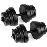 INNE Hantelset 40 kg - 2x20 kg Hanteln - Verschiedene Trainingsmöglichkeiten - Viele Muskelgruppen - Krafttraining