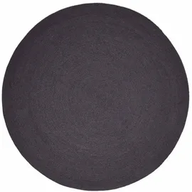 Homescapes Wendeteppich rund 120 x 120 cm Schwarz